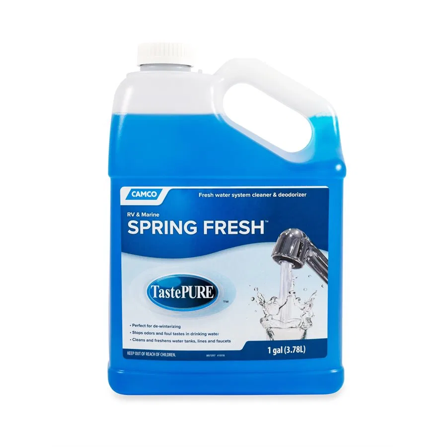 40207 – CAMCO Fresh Water System Cleaner, Liquid Cleans Up To 100 Gallon Tank 1 Gallon With English/ French Language ...